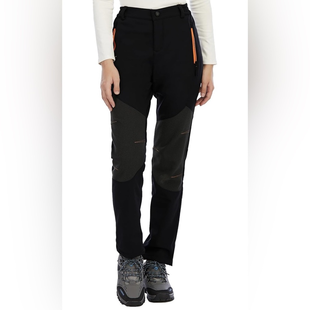 BenBoy Women's Waterproof Windproof Fleece Slim Cargo Snow Ski Hiking Pants